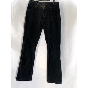 LEE Men's Black Solid Stretch Sarja Relaxed Straight-Leg Denim Jean SZ 33X33